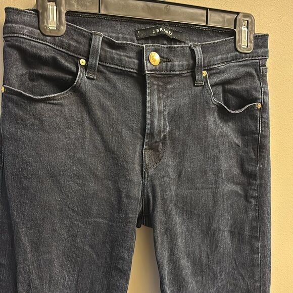 J. Brand Dark Denim Distressed Jeans mid rise crop skinny 27 - Picture 2 of 9